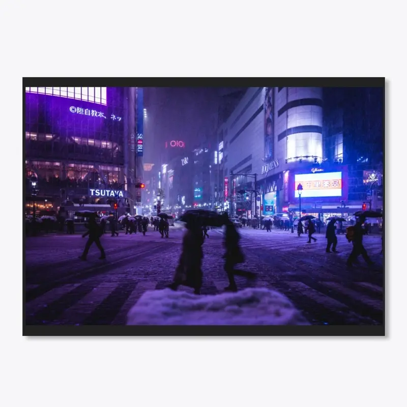 Neo Tokyo - Snowy Night Shibuya crossing